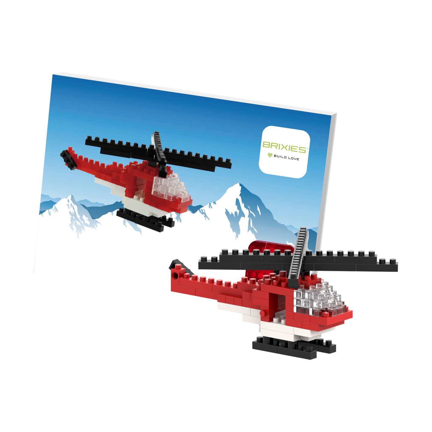 BRIXIES Postkarte Helikopter