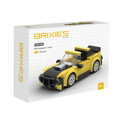 BRIXIES Plus Mini Rennwagen gelb / Mini Racer yellow