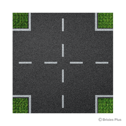 BRIXIES Plus Designer Platte Straße Kreuzung 32 x 32 Noppen