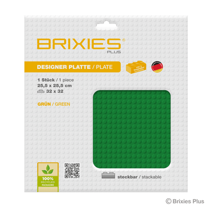 BRIXIES Plus Basis Platte Grün 32 x 32 Noppen