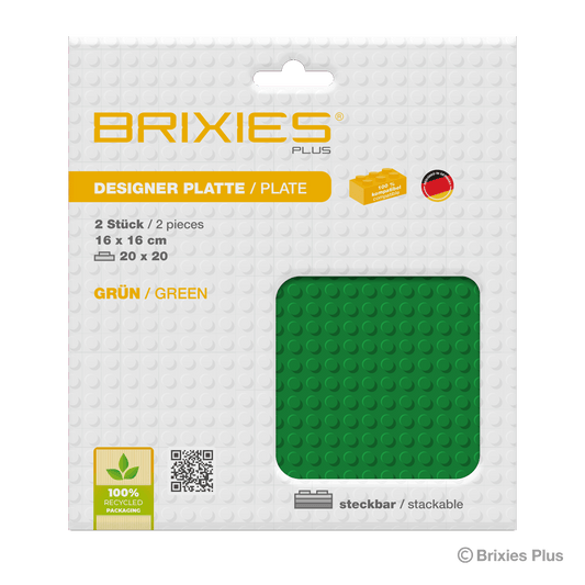 BRIXIES Plus 基礎プレート グリーン 20×20ポッチ 2個セット