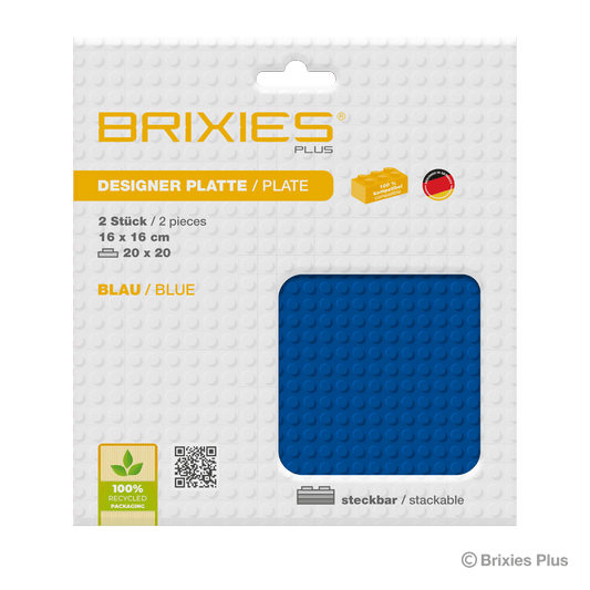 BRIXIES Plus ベースプレート ブルー 20×20ポッチ 2個パック