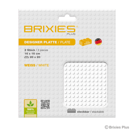 BRIXIES Plus ベースプレート 白 20×20ポッチ 2個セット
