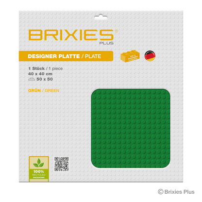 BRIXIES Plus Basis Platte Grün 50 x 50 Noppen
