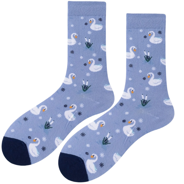 Calcetines de cisne blanco