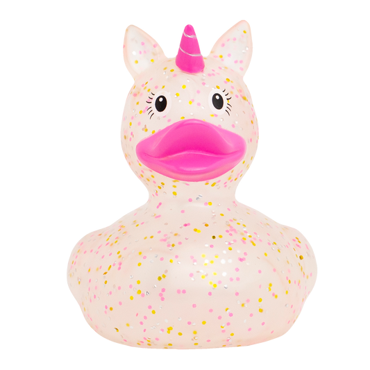 Canard Licorne Rose à Paillettes | Canard de bain Licorne confettis