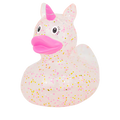 Pato unicornio rosa brillante