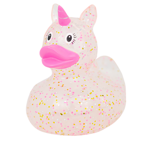 Roze glitterende eenhoorn-eend