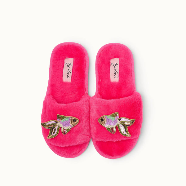 Par de broches de zapatillas - Pez rosa