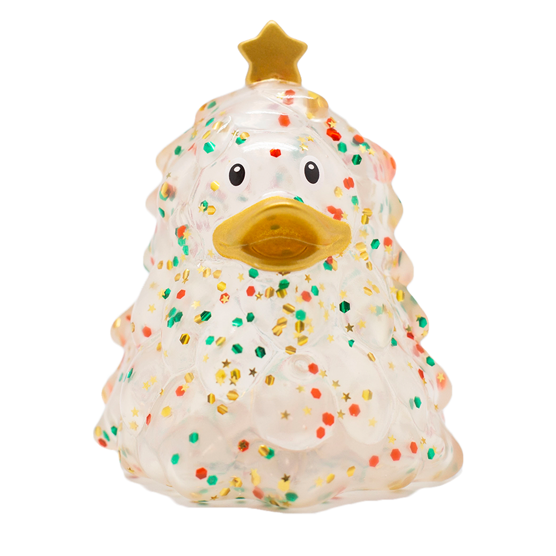 Glitterende kerstboomeend
