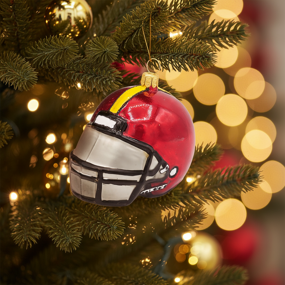 Capacete de futebol americano com bola de Natal