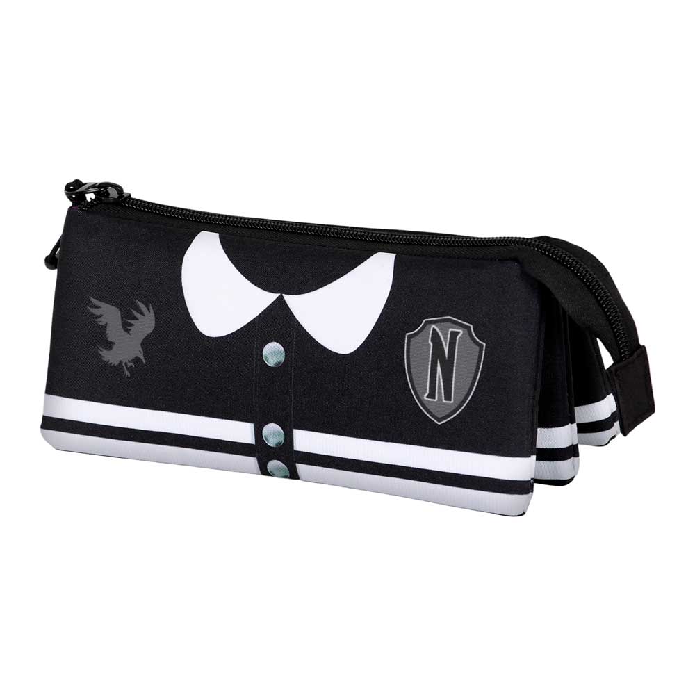Wednesday Varsity Triple Pencil Case FAN 2.0, Black