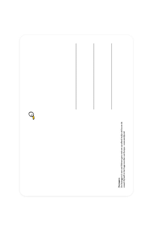 Postal con el ganso enano