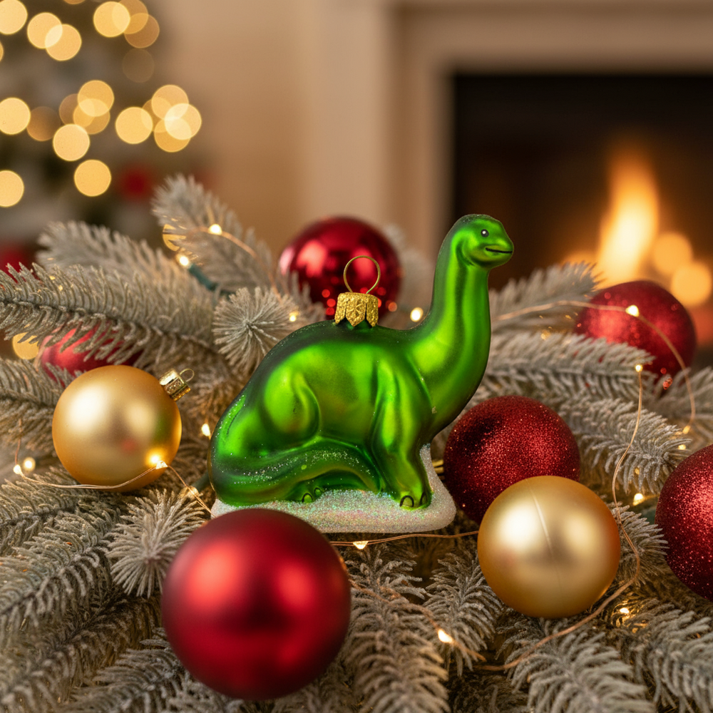 Pallina di Natale a forma di brontosauro