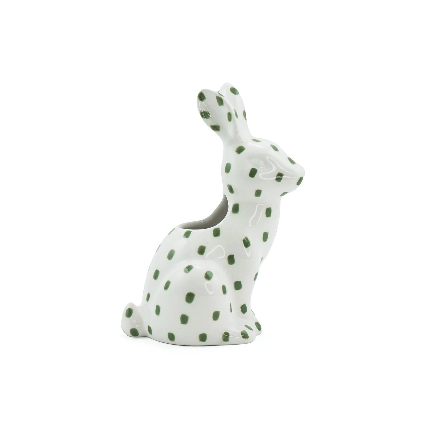 Jarrón de cerámica con forma de liebre de Woodland Animal Green