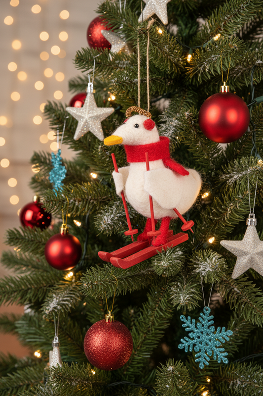 Hangende decoratie: Skiënde Eend
