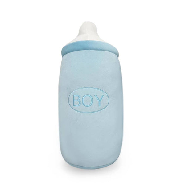 Coussin bébé bouteille bleue 40 cm