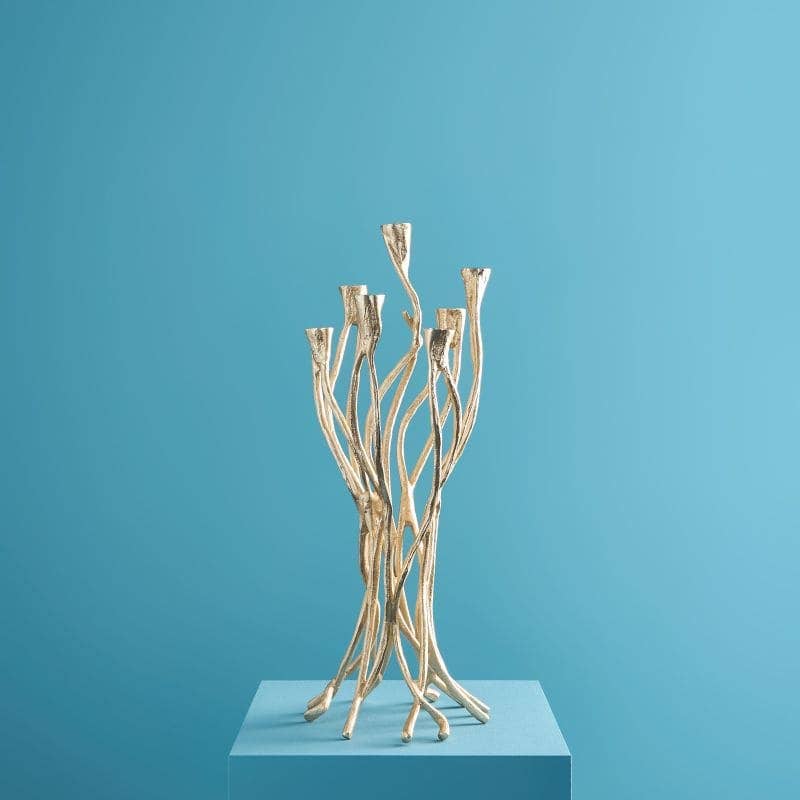 Chandelier Roots, aluminium doré, 25 x 22 x 63,5 cm