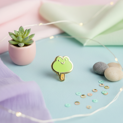 Pin de rana con palito de helado