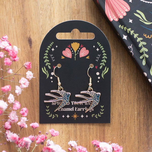 Boucles d'oreilles oiseau déploie tes ailes bleues