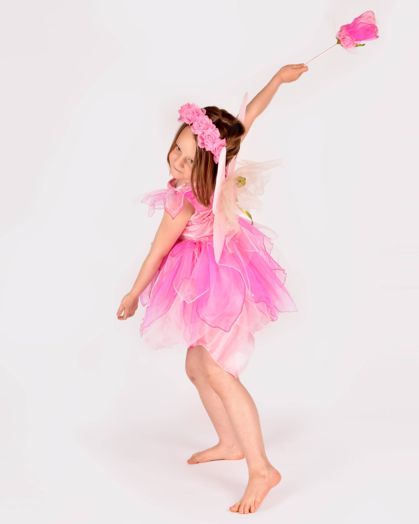 Fairy dress with wings+tiara+wand 122-128 cm 6-8 years