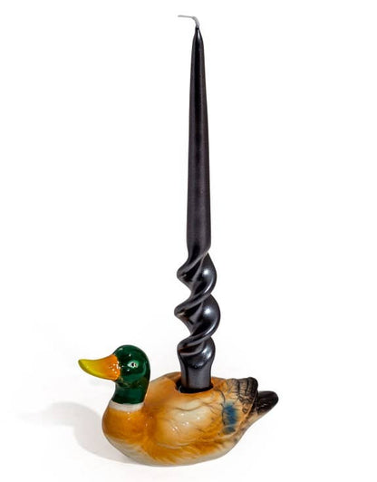 Castiçal em cerâmica em forma de pato-real