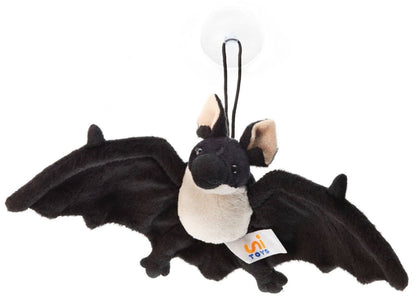 Bat (black and white) - with suction cup - cuddly toy/plush