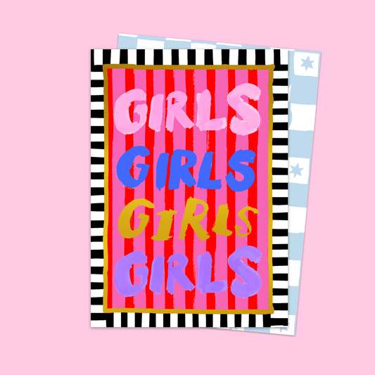 Carte à rayures pour filles