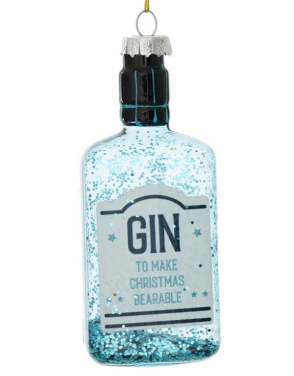 Decoración colgante botella de ginebra