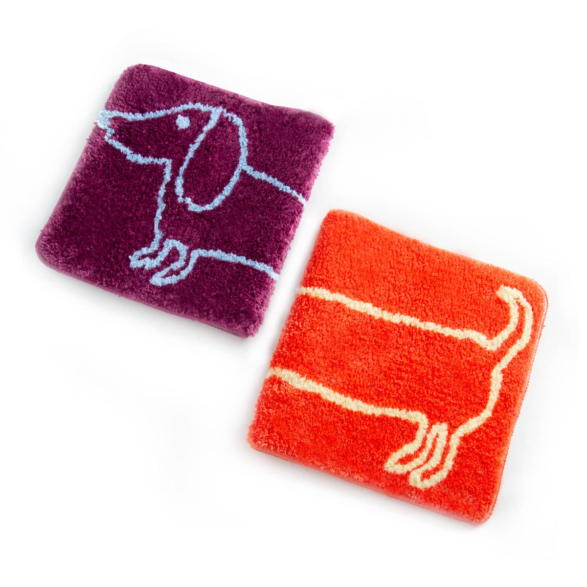 Tapis de Bain Violet avec Teckel Helio Ferretti
