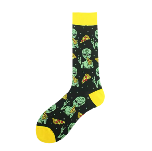 Alien &amp; Pizza Socks