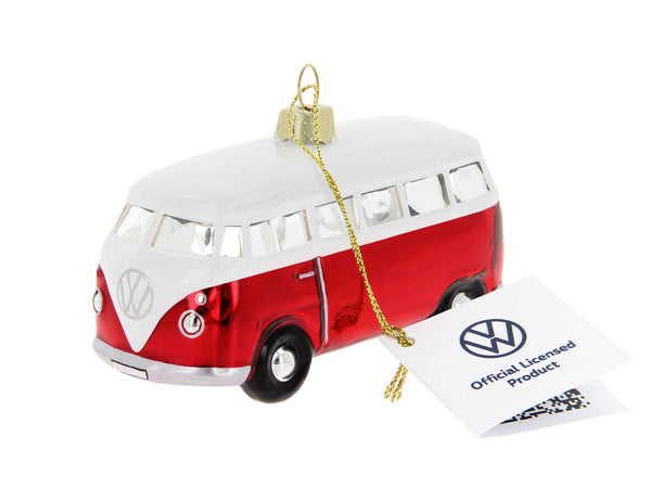 Decoração de Natal para Kombi VW T1 vermelha e branca