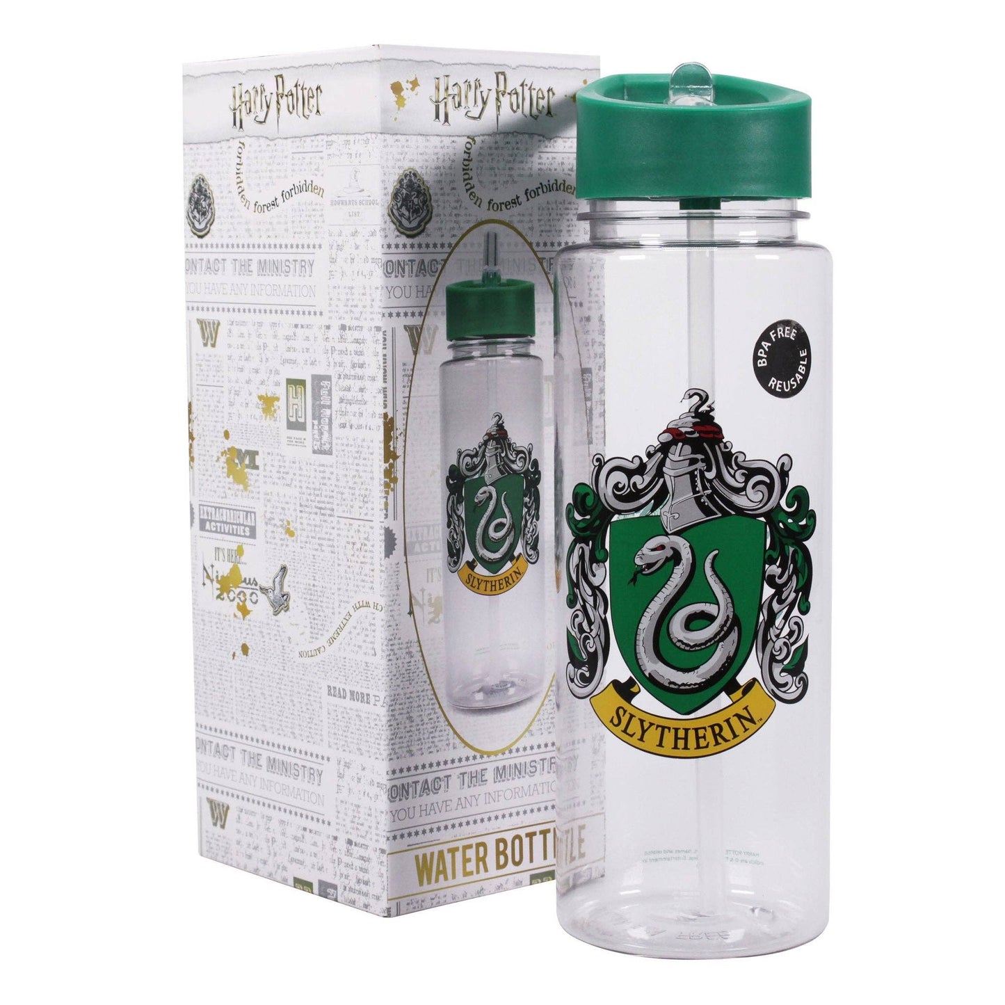 Botella de agua de plástico de Harry Potter - Slytherin