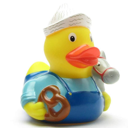 Pato, niño, caballo, palo