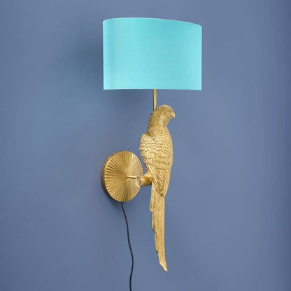 パーシー・パロット ウォールランプ、ゴールド/ターコイズ