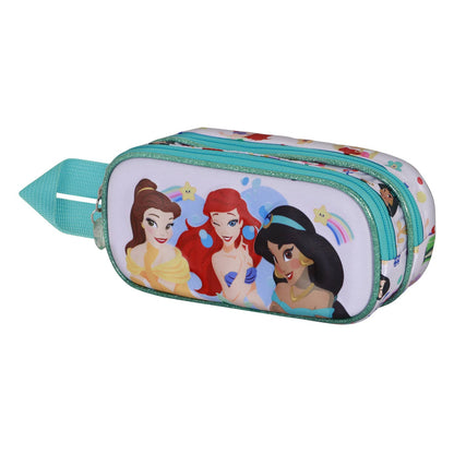 Estuche doble 3D de princesas Disney - Arcoíris