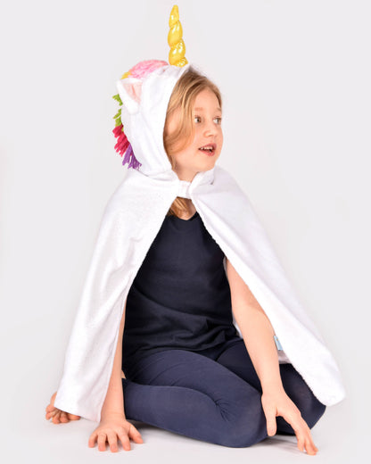 White unicorn rainbow cape 3-8 years (size 98-128)