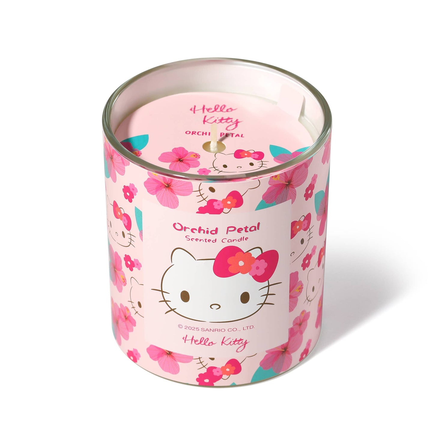 Bougie Rose à Imprimé Original Hello Kitty, Parfum Pétale d'Orchidée