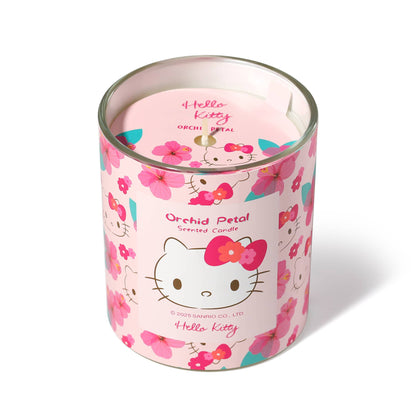 Bougie Rose à Imprimé Original Hello Kitty, Parfum Pétale d'Orchidée