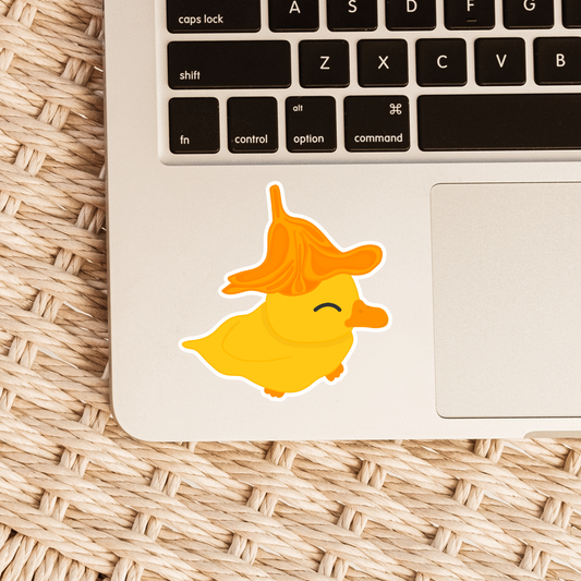 Canard avec chapeau à fleurs