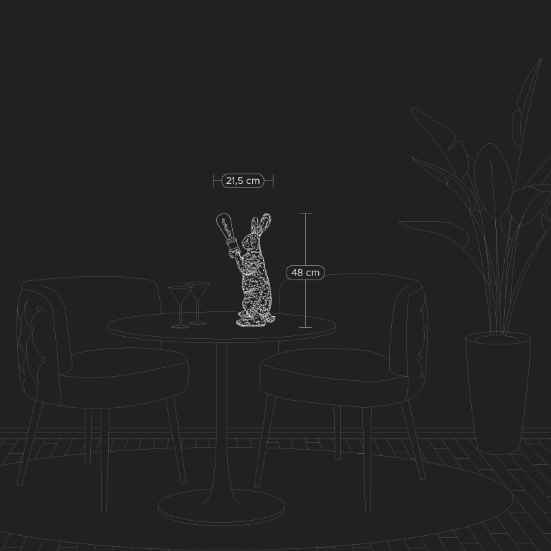 Candeeiro de mesa Meister Rabbit, prateado