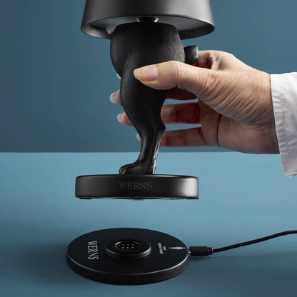 Lámpara de mesa LED con forma de conejo escondido, color negro