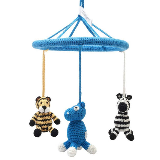 Mobile avec tigre, hippopotame et zèbre