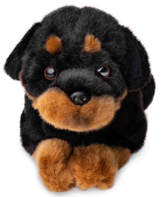 Rottweiler de peluche acostado