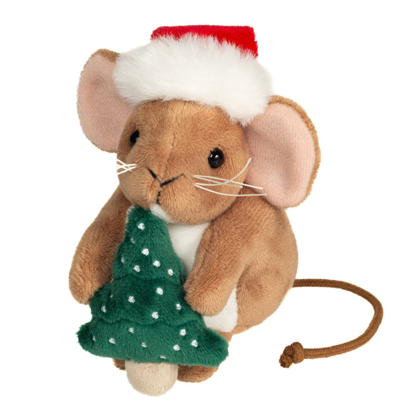 Rato de peluche de Natal com árvore de Natal