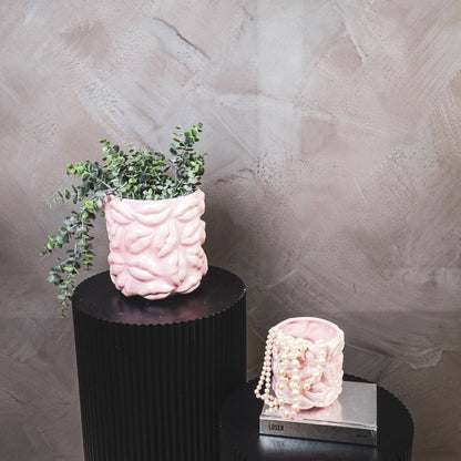 Maceta - Besos - Cerámica - Rosa claro - 11x11x11,5 cm