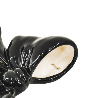 壁掛け花瓶 - ボウル型花瓶 - セラミック製 - ブラック - 19x18.5x5.5 cm