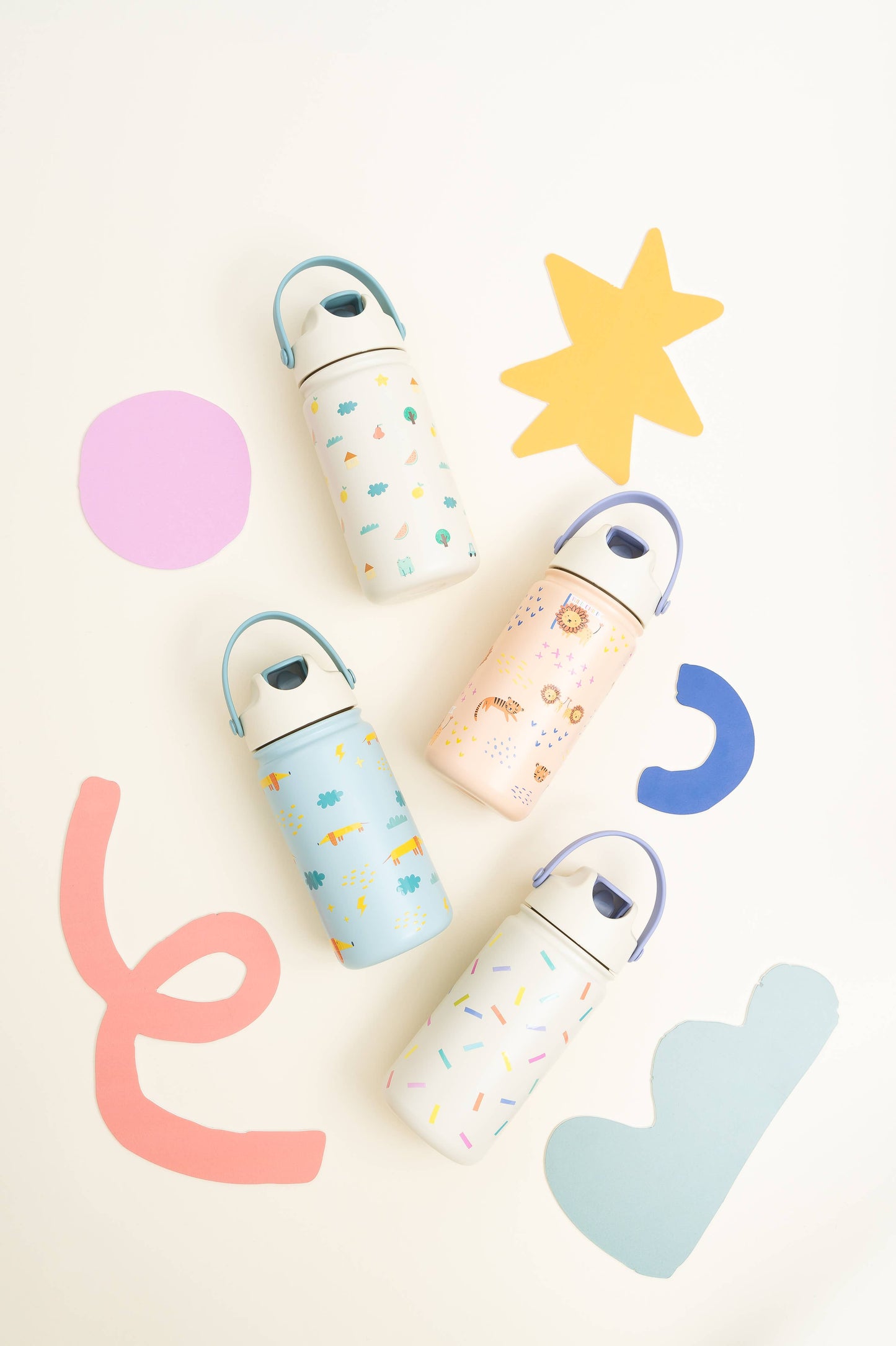 Origami stainless steel insulated water bottle for children