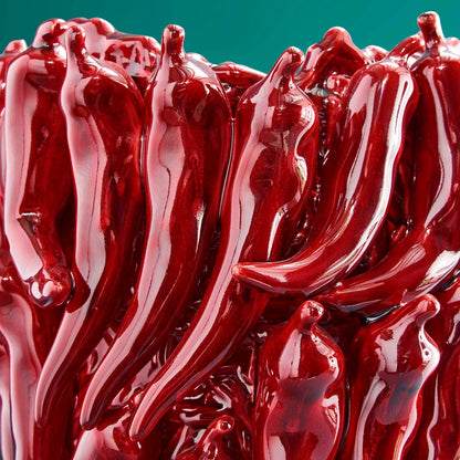 Vaso de pimentos, cor bordeaux