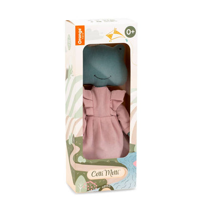 Peluche en coton Fiona la grenouille robe rose - 29 cm - 0+